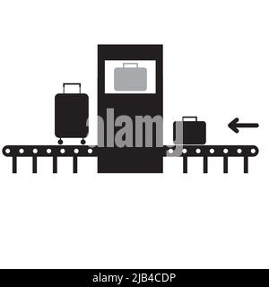 airport baggage security scanner icon on white background. conveyor belt at airport scanner sign. airport Security Scanner symbol. flat style. Stock Photo