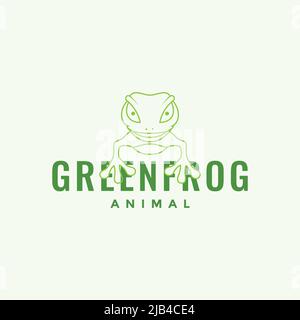 line frog jump green logo design vector graphic symbol icon illustration creative idea Stock Vector