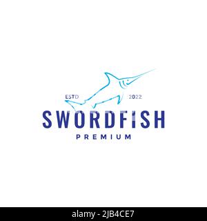 line sword fish minimal logo design vector graphic symbol icon illustration creative idea Stock Vector