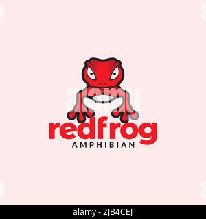 red frog jump colorful logo design vector graphic symbol icon illustration creative idea Stock Vector