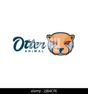 head colored otter animal logo design vector graphic symbol icon illustration creative idea Stock Vector