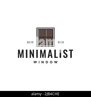 minimalist window square line logo design vector graphic symbol icon illustration creative idea Stock Vector