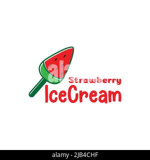 watermelon ice cream colorful logo design vector graphic symbol icon illustration creative idea Stock Vector