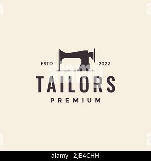 old classic sewing machine logo design vector graphic symbol icon illustration creative idea Stock Vector