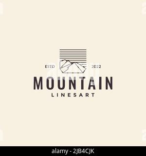 line polygon mountain with sky logo design vector graphic symbol icon illustration creative idea Stock Vector