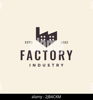 hipster factory logo design vector graphic symbol icon illustration creative idea Stock Vector