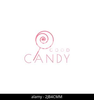 line spiral candy logo design vector graphic symbol icon illustration creative idea Stock Vector