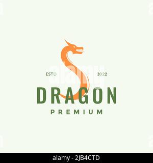 colored hipster simple dragon logo design vector graphic symbol icon illustration creative idea Stock Vector