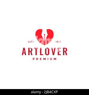 read love shape with old pencil logo design vector graphic symbol icon illustration creative idea Stock Vector