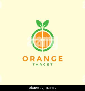 focus target orange fruit logo design vector graphic symbol icon illustration creative idea Stock Vector
