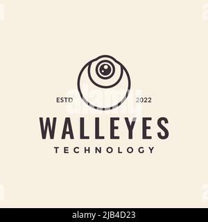 wall eyes cctv camera logo design vector graphic symbol icon illustration creative idea Stock Vector