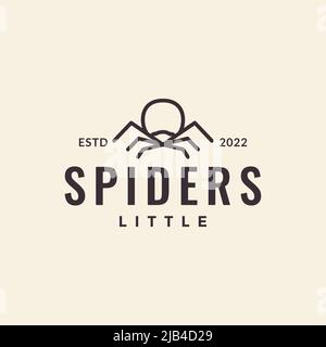 little spider tarantula line logo design vector graphic symbol icon illustration creative idea Stock Vector