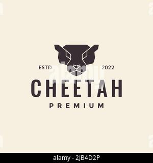 head polygon cheetah simple logo design vector graphic symbol icon illustration creative idea Stock Vector