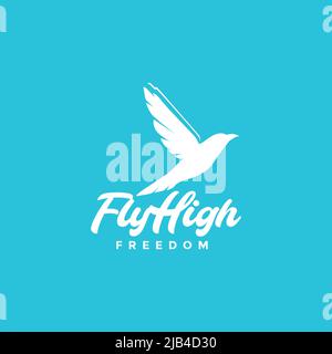little bird fly high freedom logo design vector graphic symbol icon illustration creative idea Stock Vector