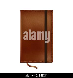 leather journal notebook 3d realistic vector Stock Vector