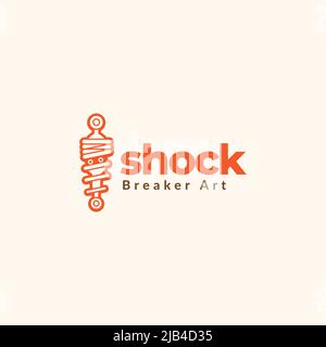 shock breaker with eyes logo design vector graphic symbol icon illustration creative idea Stock Vector