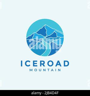 colorful blue mountain and lake logo design vector graphic symbol icon illustration creative idea Stock Vector