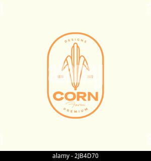 colored badge with corn logo design vector graphic symbol icon illustration creative idea Stock Vector