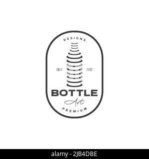 unique bottle olive oil badge logo design vector graphic symbol icon illustration creative idea Stock Vector