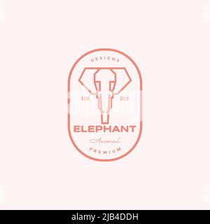 head line polygon elephant badge logo design vector graphic symbol icon illustration creative idea Stock Vector