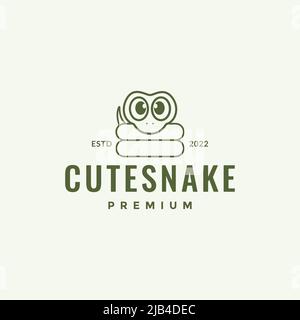 cute line snake simple logo design vector graphic symbol icon illustration creative idea Stock Vector