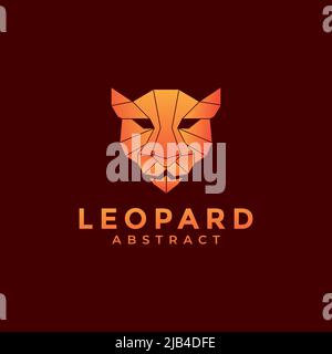 head abstract leopard triangle polygon logo design vector graphic symbol icon illustration creative idea Stock Vector