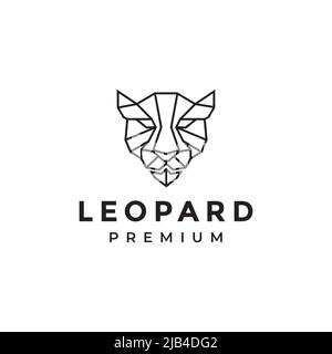 head line leopard triangle polygon logo design vector graphic symbol icon illustration creative idea Stock Vector