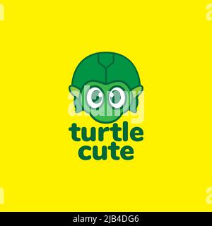 tiny green turtle cute logo design vector graphic symbol icon illustration creative idea Stock Vector