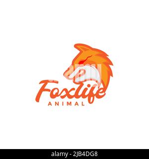 abstract colorful head fox wolf angry logo design vector graphic symbol icon illustration creative idea Stock Vector