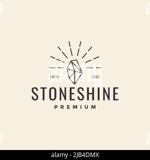 line stone rock shine hipster logo design vector graphic symbol icon illustration creative idea Stock Vector
