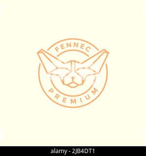 Fennec fox head badge logo design vector graphic symbol icon illustration creative idea Stock Vector