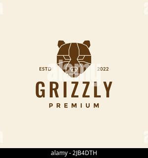 polygon head bear grizzly logo design vector graphic symbol icon illustration creative idea Stock Vector