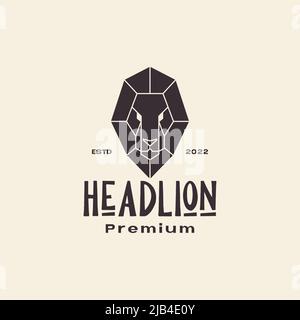 polygon head lion minimal logo design vector graphic symbol icon illustration creative idea Stock Vector