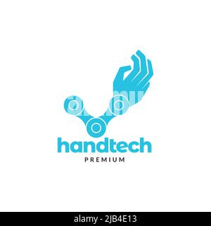 artificial intelligence robotic hand tech logo design vector graphic symbol icon illustration creative idea Stock Vector