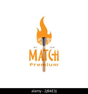 abstract vintage simple flame match logo design vector graphic symbol icon illustration creative idea Stock Vector
