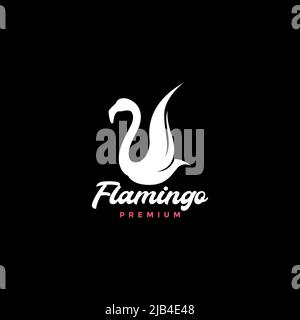 white bird flamingo fly logo design vector graphic symbol icon illustration creative idea Stock Vector