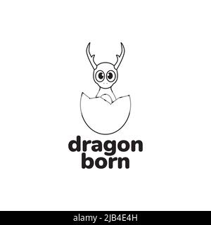 little dragon egg born logo design vector graphic symbol icon illustration creative idea Stock Vector