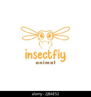 tiny insect cute fly logo design vector graphic symbol icon illustration creative idea Stock Vector