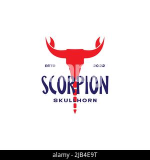 colored vintage scorpion with horn logo design vector graphic symbol icon illustration creative idea Stock Vector