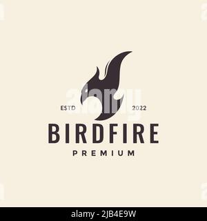 head eagle flame hipster logo design vector graphic symbol icon illustration creative idea Stock Vector