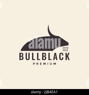 hipster bull or buffalo head simple logo design vector graphic symbol icon illustration creative idea Stock Vector
