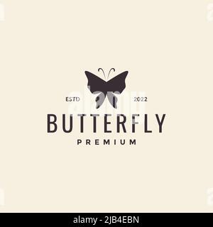 simple butterfly hipster logo design vector graphic symbol icon illustration creative idea Stock Vector