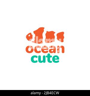 abstract minimal clownfish  logo design vector graphic symbol icon illustration creative idea Stock Vector
