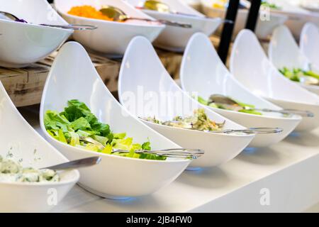 Salad bar with vegetables in restaurant. Healthy food concept Stock Photo