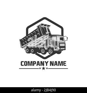 Dump truck company logo template. Ready made logo template set vector isolated.EPS 10 Stock Vector