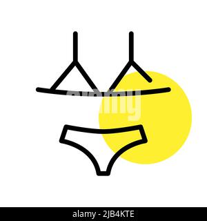Triangle bikini for beach vacation. Pixel perfect, editable stroke line art icon Stock Vector