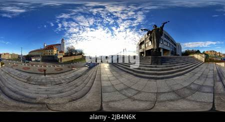 360 degree panoramic view of Bratislava - Parlament Athéna Hrad