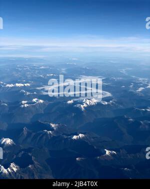 aerial snow capped peaks Canada Stock Photo - Alamy