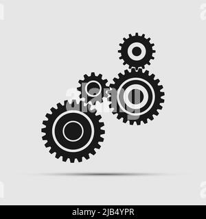 four pieces gears set icon on background,Vector illustration Stock Vector