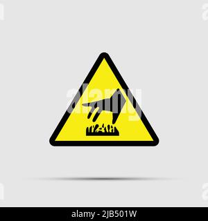 Warning symbol.Beware hot surface icon on white background. Stock Vector